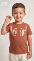 Stone Harbor Boys' Headphone Graphic Short Sleeve T-Shirt - Rust (BG-000849) - boy tshirt