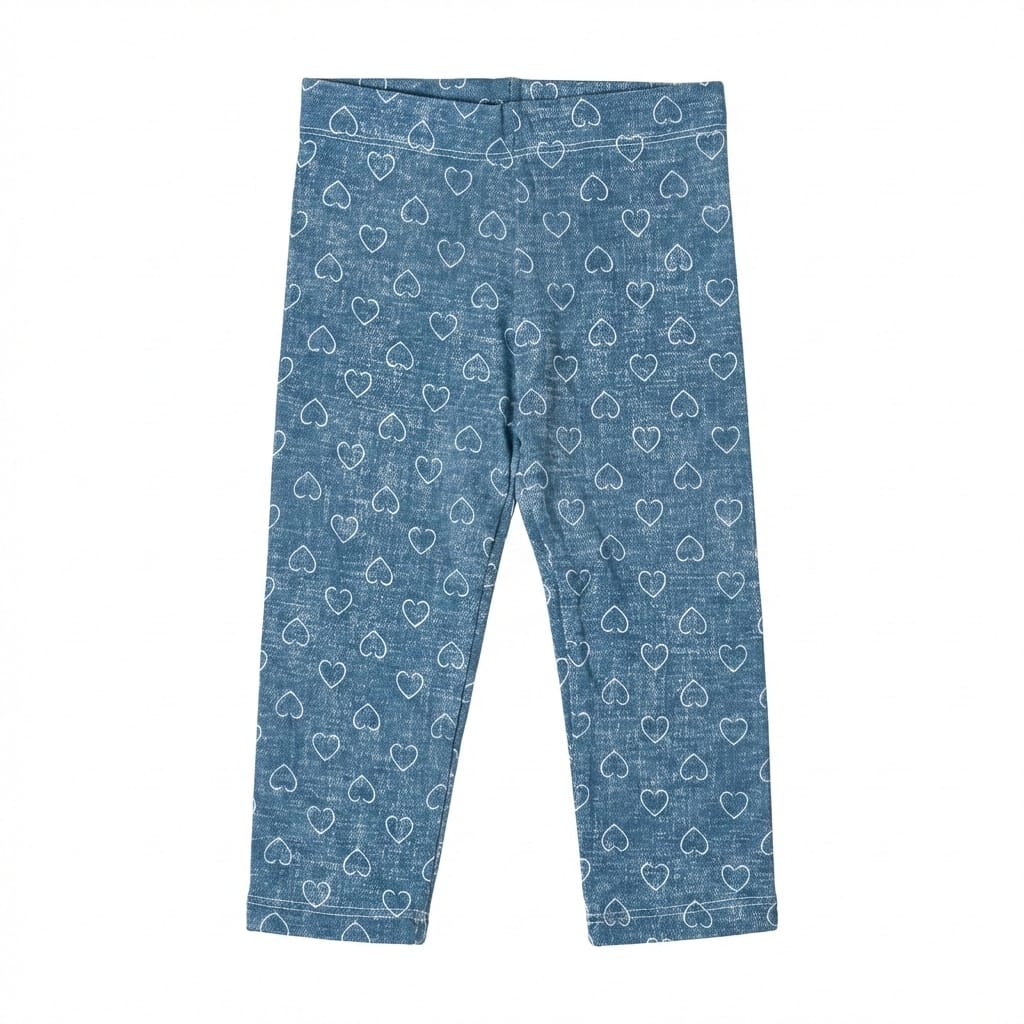 Stretch Heart Print Legging (BG-000211) - girl tights