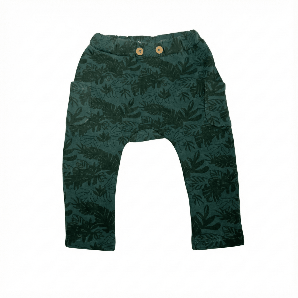 Toddler Tropical Leaf Print Harem Pants - Forest Green (BG-000023)