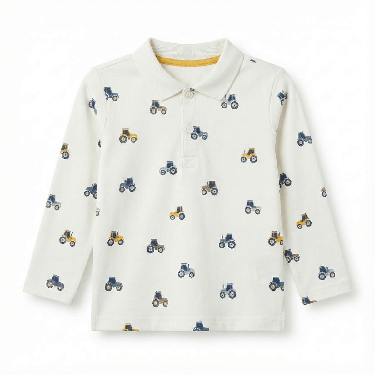 Tractor Printed Long Sleeve Polo Shirt (BG-000139)