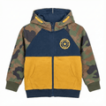 Tri-Color Camouflage & Mustard Zip-Up Fleece Hoodie (BG-000086)
