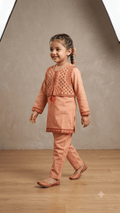 WELL LOOK 3 PC ORANGE KURTI (BG-000699) - 2 piece suit