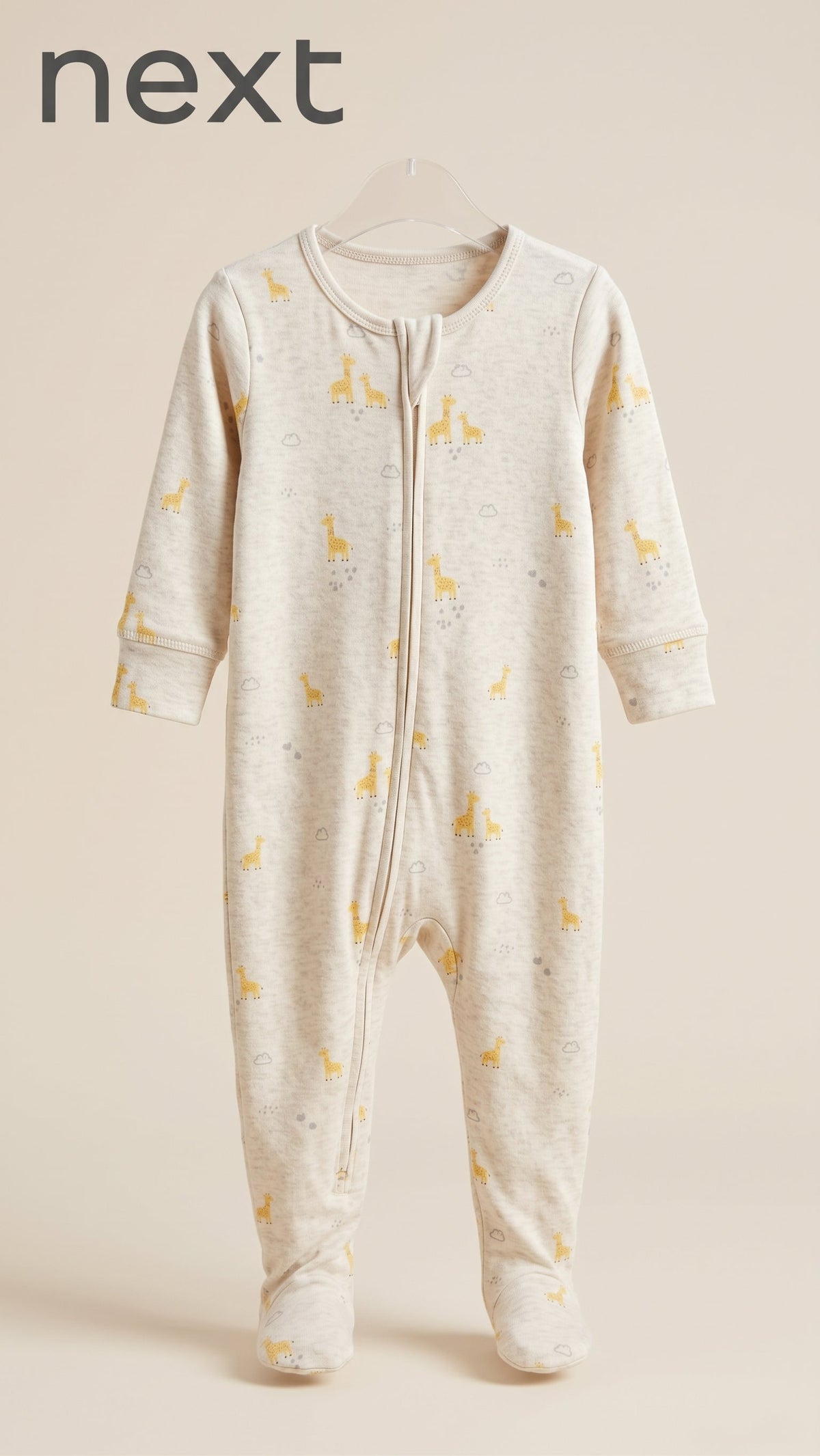 White Baby Chick Print Footed Romper (BG-000668)