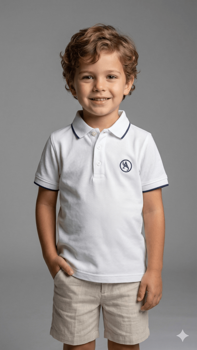 White polo style with chest A       BG-000461