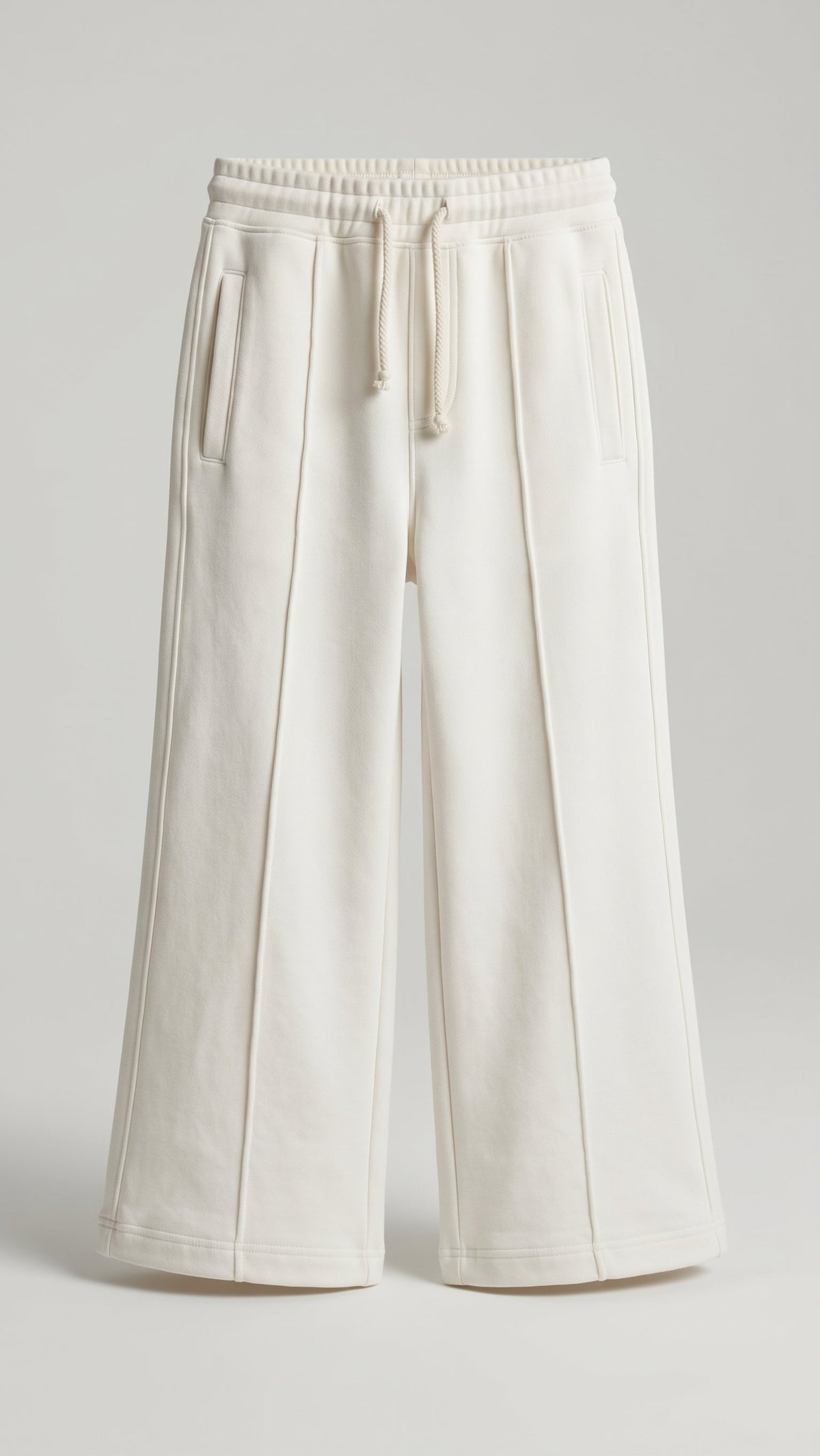 Winter White Terry Trousers with Drawstring Waist (BG-000961)